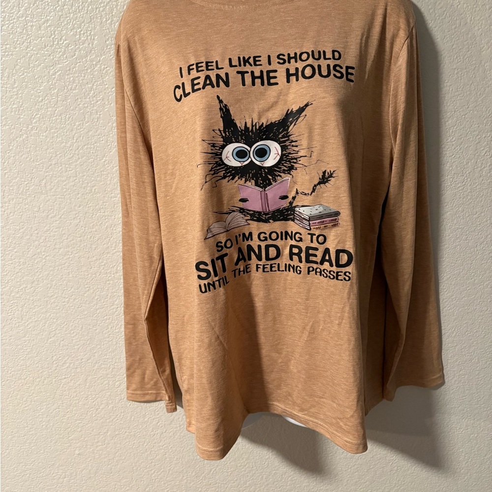 Tan Graphic Long Sleeve Shirt